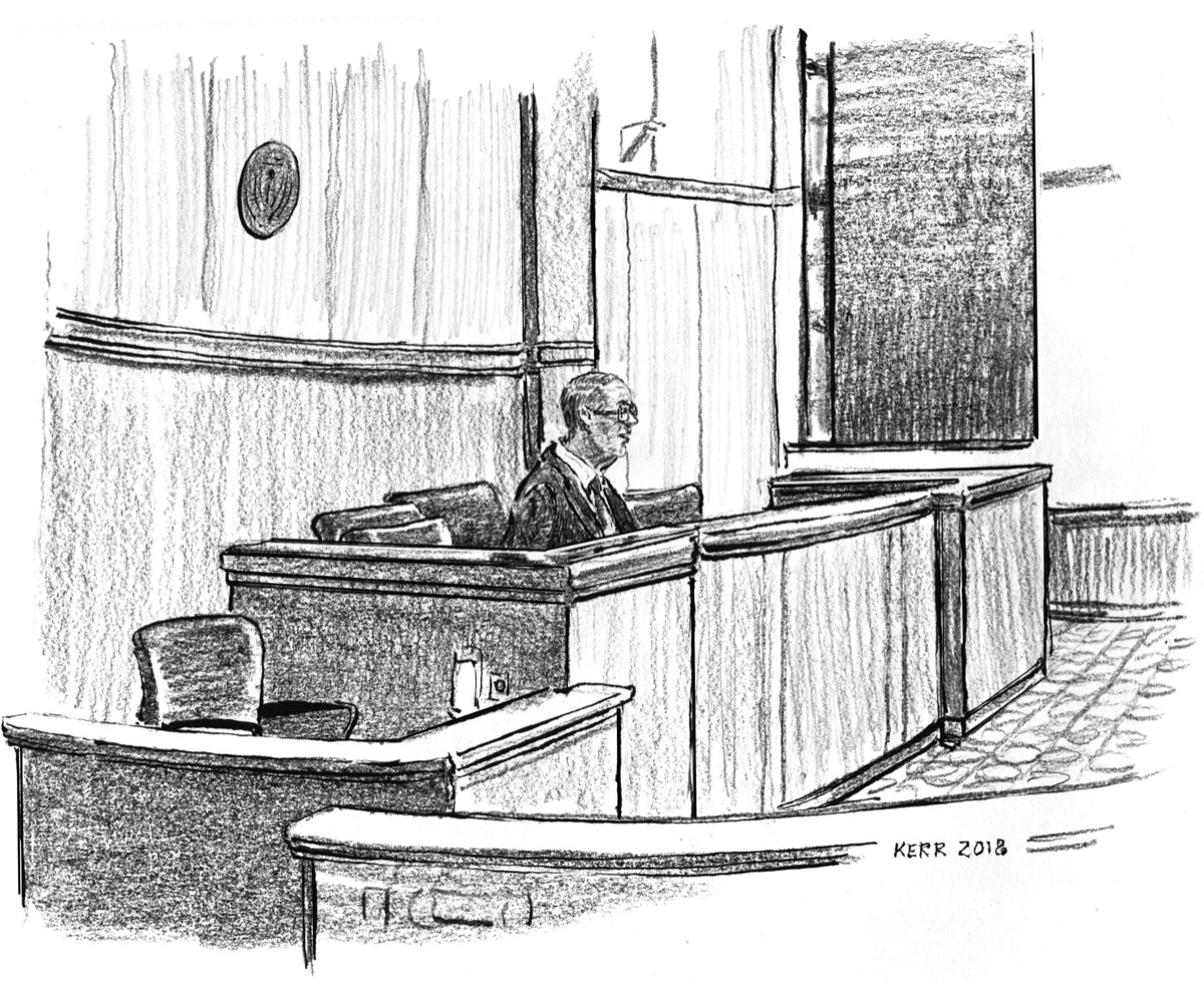 Judge Delivers Instructions • Brush Pen & Graphite