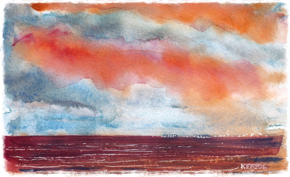 Red Ocean  • Watercolor