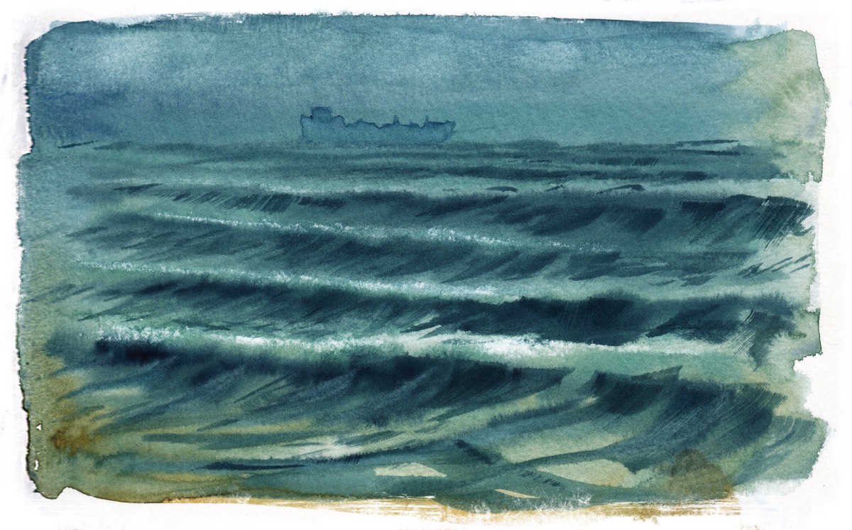 Stormy Shore • Watercolor