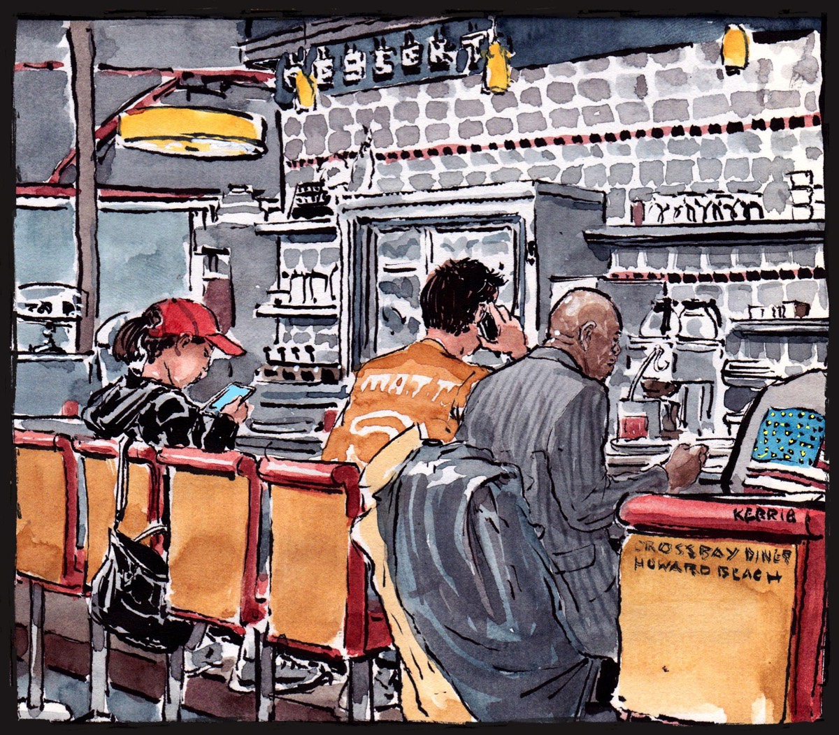 Crossbay Diner • Brushpen & Watercolor